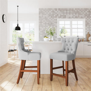 DHP Clairborne Counter Height Bar Stool - Gray - Set of 2