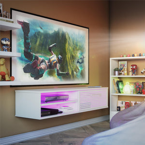 NTense Glitch Floating TV Stand for TVs up to 60" - White