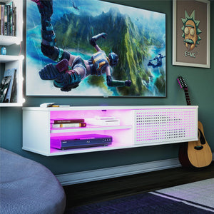 NTense Glitch Floating TV Stand for TVs up to 60" - White