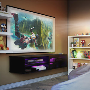 NTense Glitch Floating TV Stand for TVs up to 60" - Black