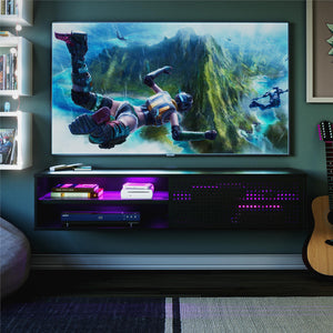 NTense Glitch Floating TV Stand for TVs up to 60" - Black