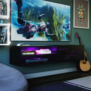 NTense Glitch Floating TV Stand for TVs up to 60" - Black