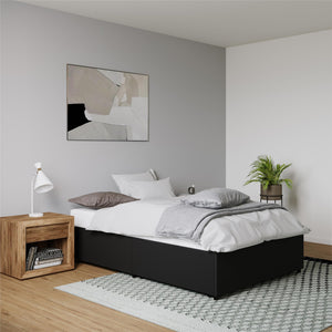 DHP Maven Bed Frame with Storage - Black Faux Leather - Full