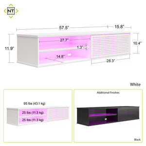NTense Glitch Floating TV Stand for TVs up to 60" - Black