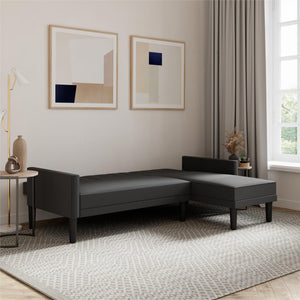 DHP Haven Futon Sectional Sofa Bed with Storage - Dark Gray