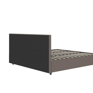 DHP Cambridge Upholstered Bed with Storage - Grey Linen - King