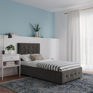 DHP Cambridge Upholstered Bed with Storage - Gray - Twin