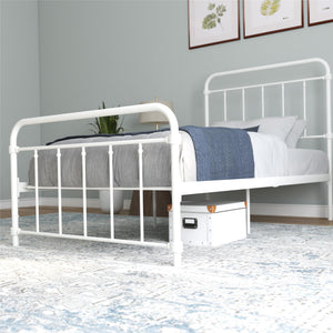DHP Wallace Metal Bed Frame - White - Twin