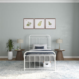 DHP Wallace Metal Bed Frame - White - Twin
