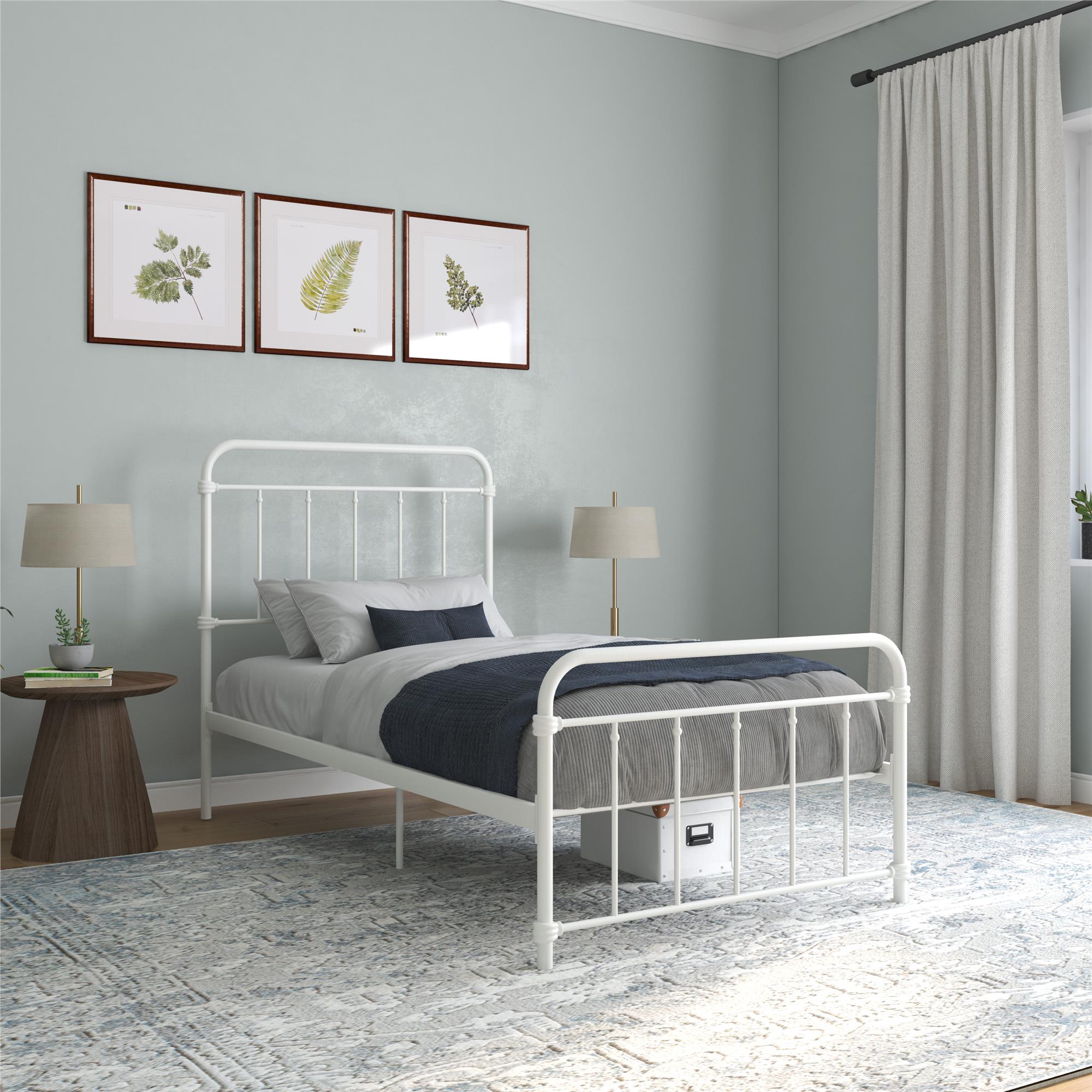 DHP Wallace Metal Bed Frame - White - Twin