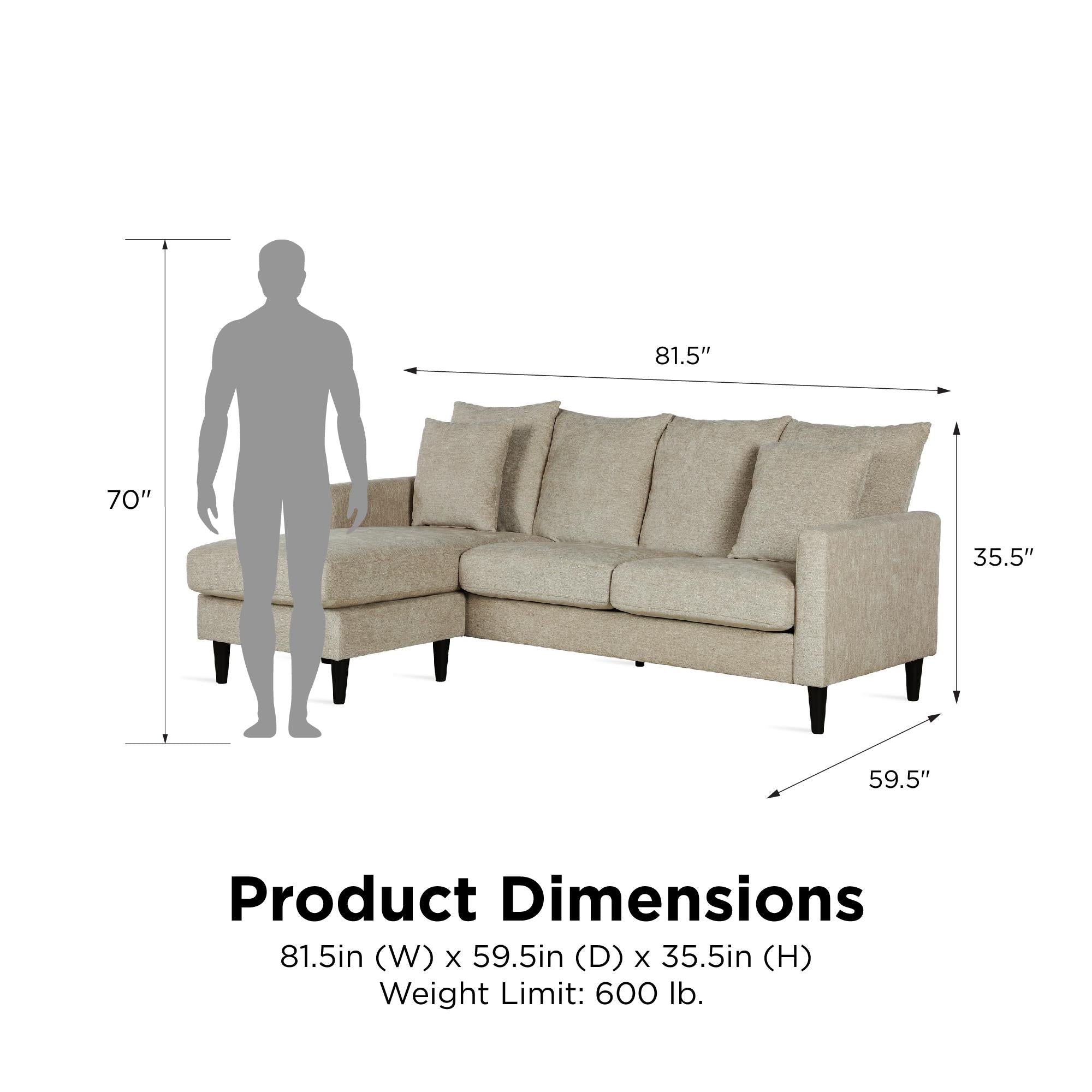 DHP Forbin Sectional Sofa - Beige