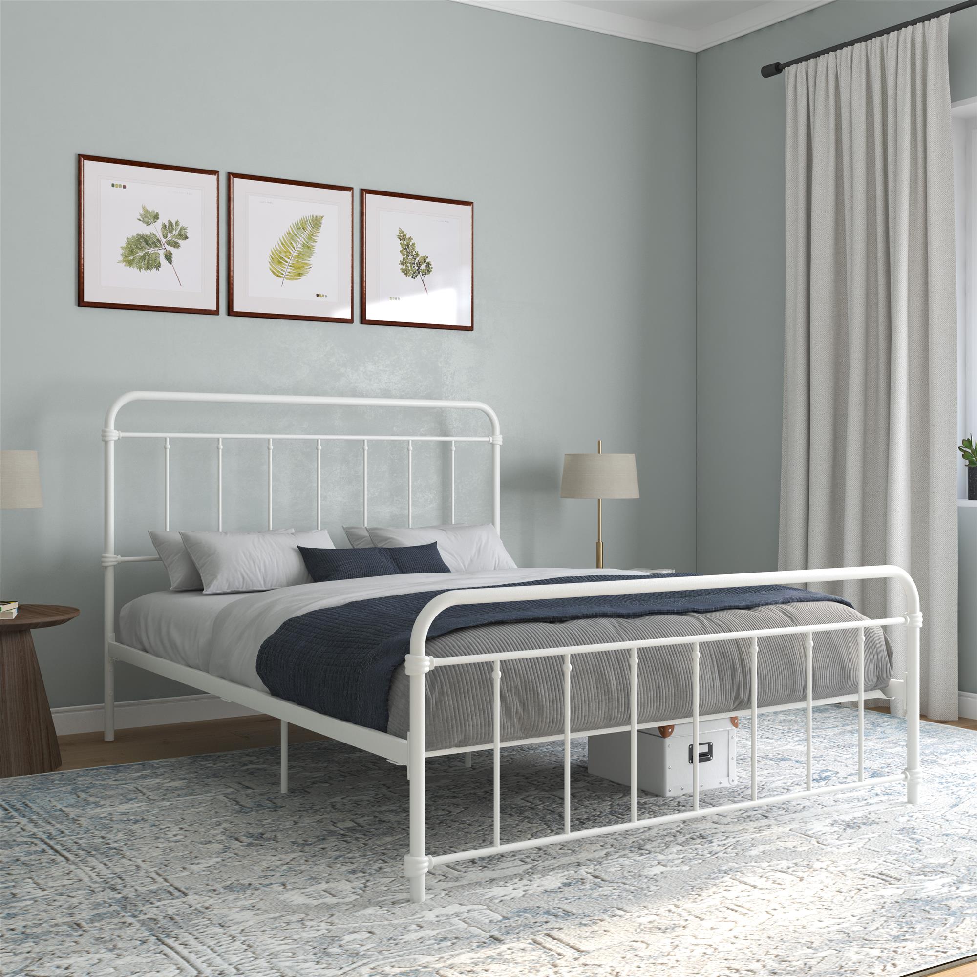 DHP Wallace Metal Bed Frame - White - Queen