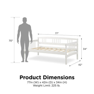 DHP Kayden Wood Daybed - White