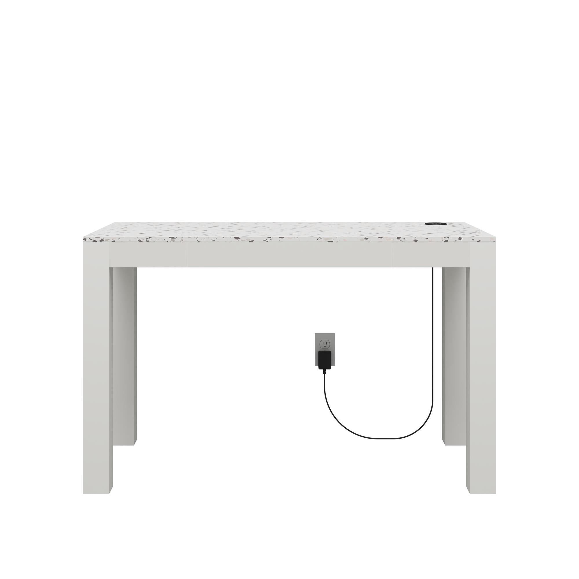 CosmoLiving Astor Desk w/ Wireless Charger - White