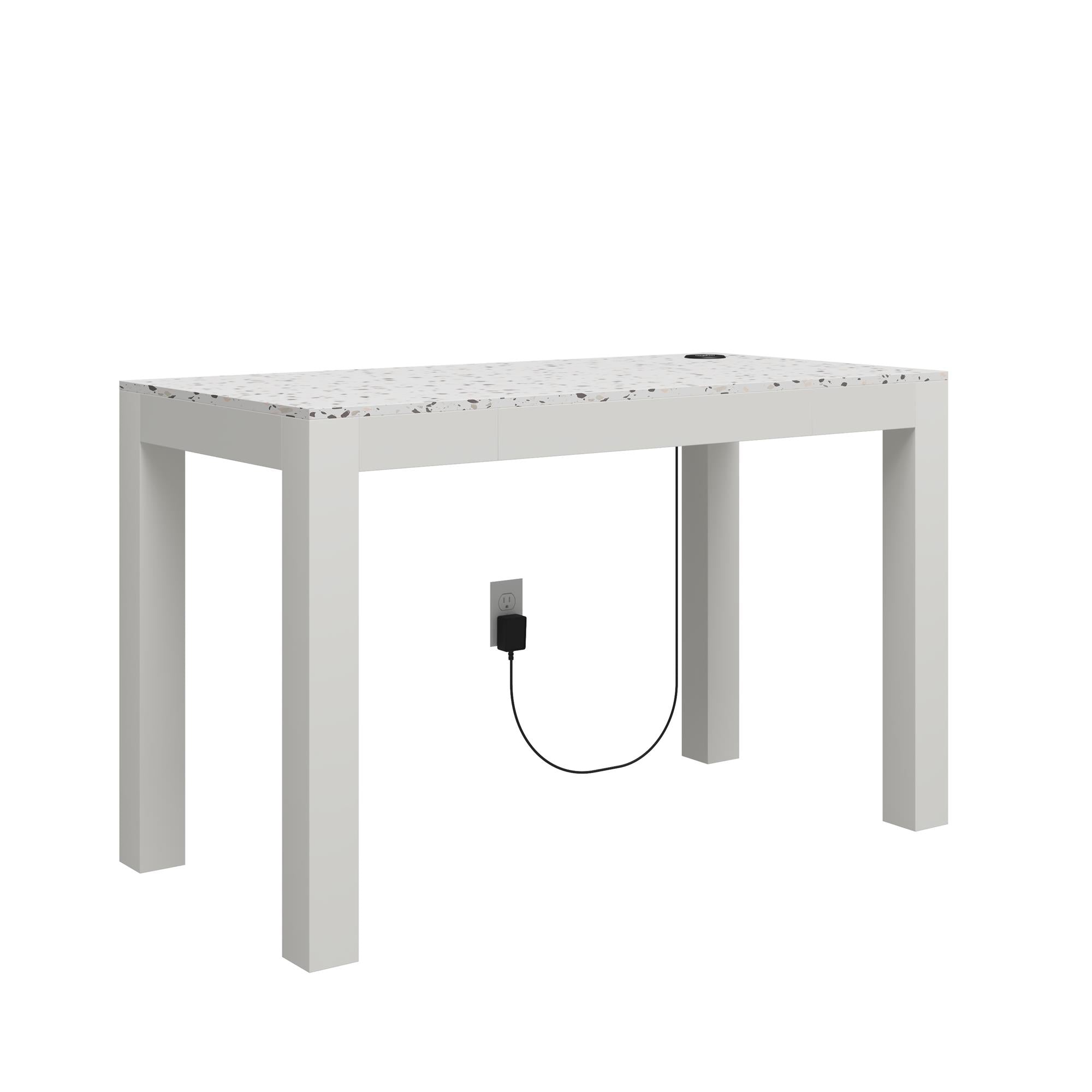 CosmoLiving Astor Desk w/ Wireless Charger - White