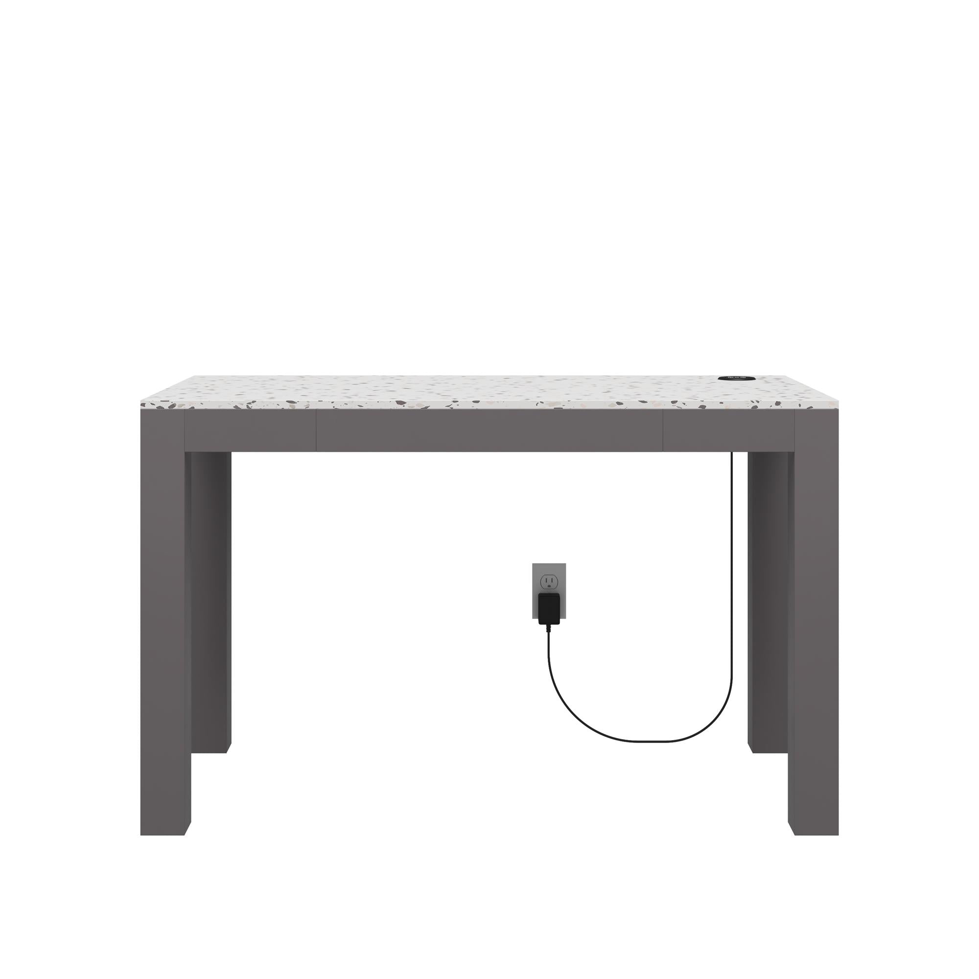 CosmoLiving Astor Desk w/ Wireless Charger - Graphite Grey