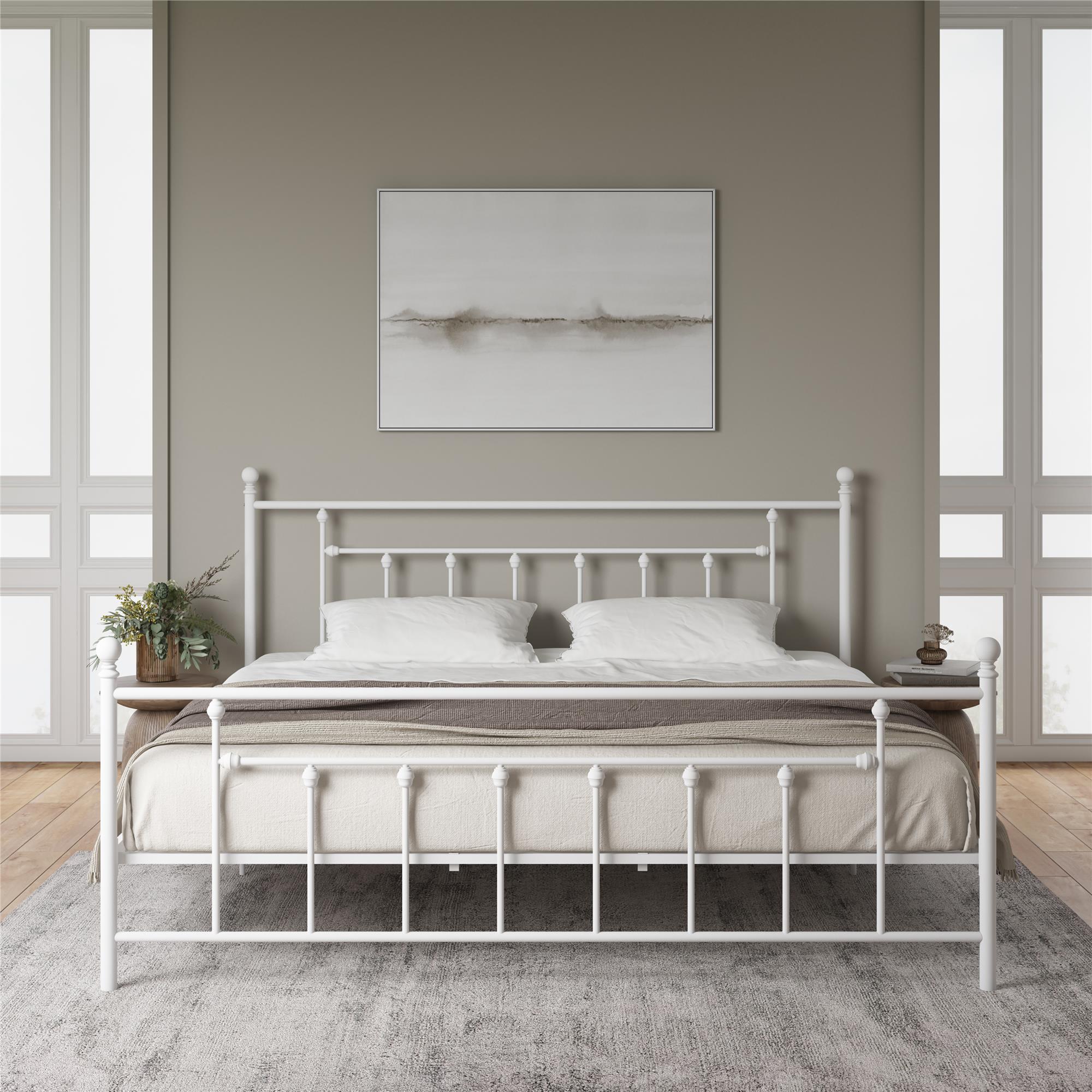 DHP Manila Metal Bed Frame - White - King