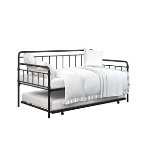 DHP Wallace Metal Daybed with Trundle - Black - Twin-Over-Twin