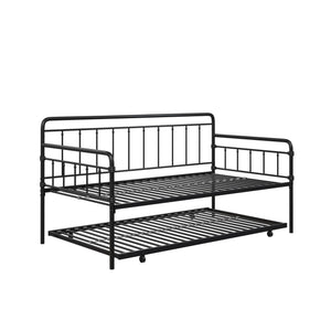 DHP Wallace Metal Daybed with Trundle - Black - Twin-Over-Twin