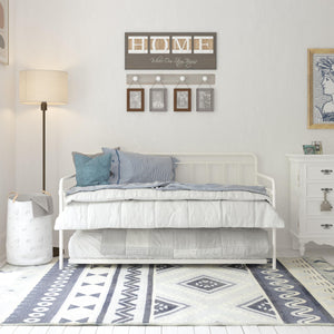 DHP Wallace Metal Daybed with Trundle - White - Twin-Over-Twin