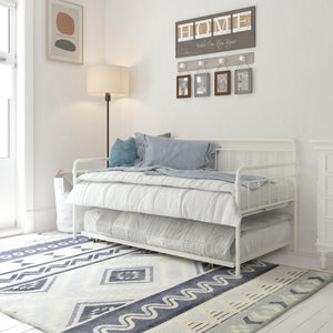 DHP Wallace Metal Daybed with Trundle - White - Twin-Over-Twin