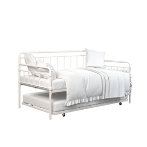DHP Wallace Metal Daybed with Trundle - White - Twin-Over-Twin