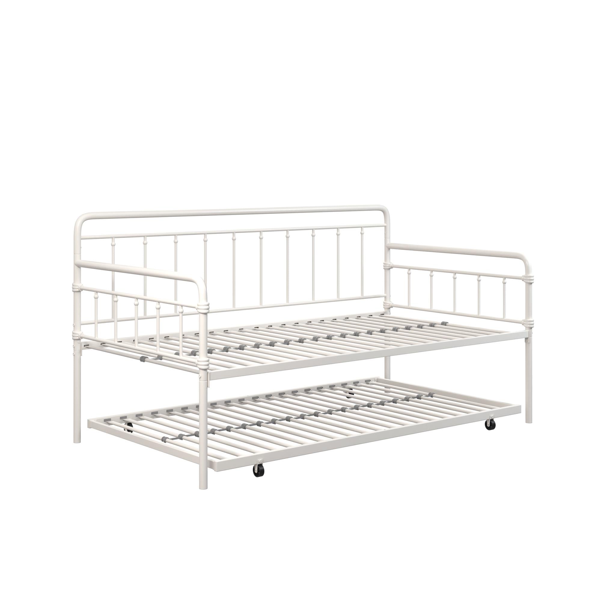 DHP Wallace Metal Daybed with Trundle - White - Twin-Over-Twin