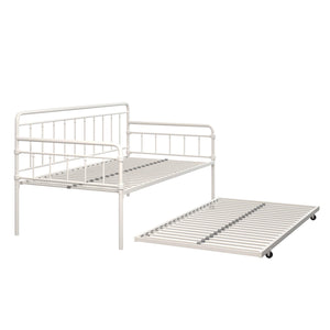 DHP Wallace Metal Daybed with Trundle - White - Twin-Over-Twin