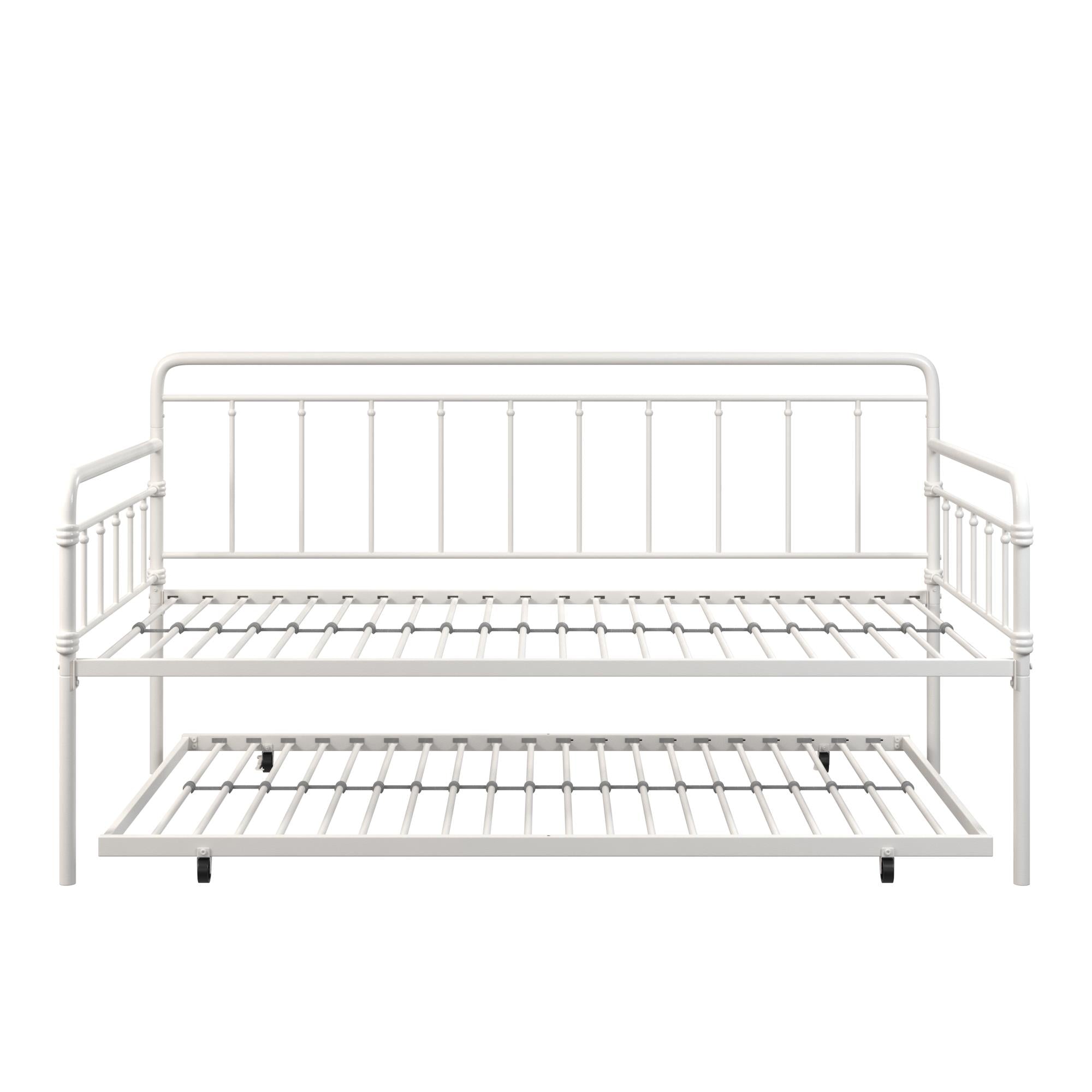 DHP Wallace Metal Daybed with Trundle - White - Twin-Over-Twin