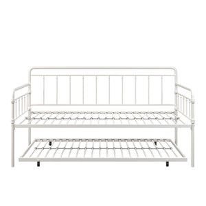 DHP Wallace Metal Daybed with Trundle - White - Twin-Over-Twin
