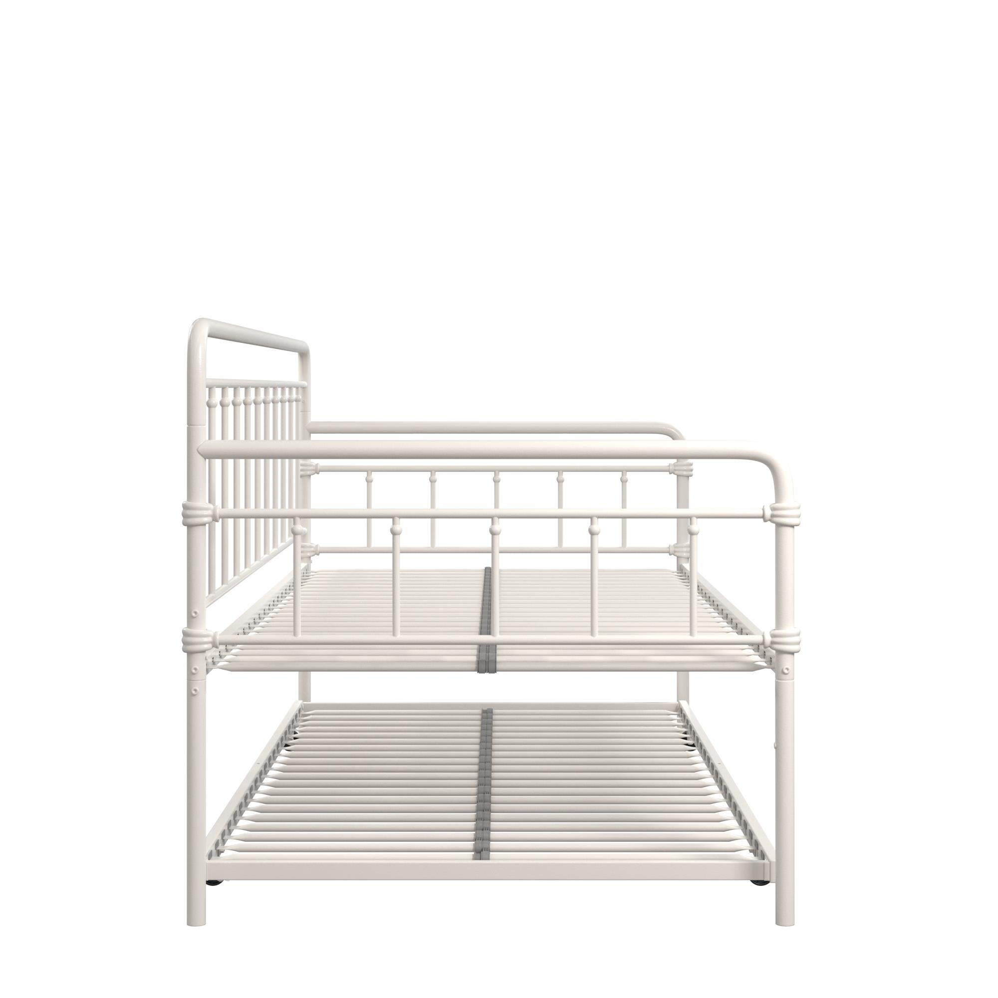 DHP Wallace Metal Daybed with Trundle - White - Twin-Over-Twin