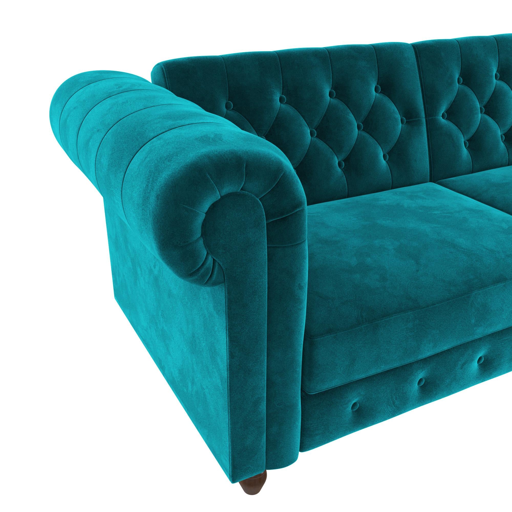 DHP Felix Chesterfield Futon Sofa - Green