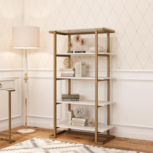 CosmoLiving Camila 5 Shelf Bookcase - White