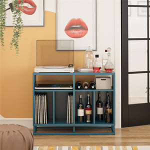 Novogratz Regal Double Wide Record Station/Accent Cabinet - Blue