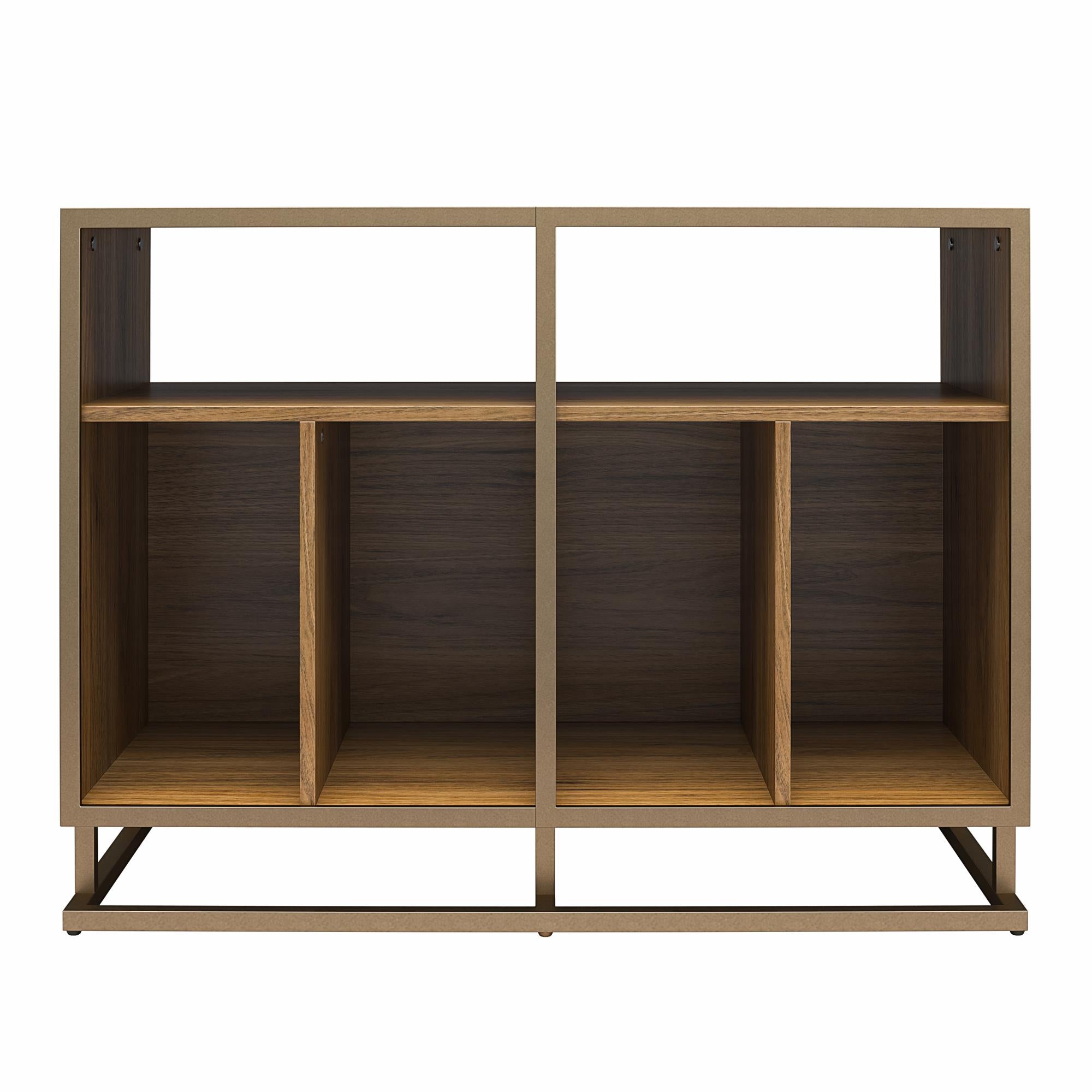 Novogratz Regal Double Wide Record Station/Accent Cabinet - Walnut