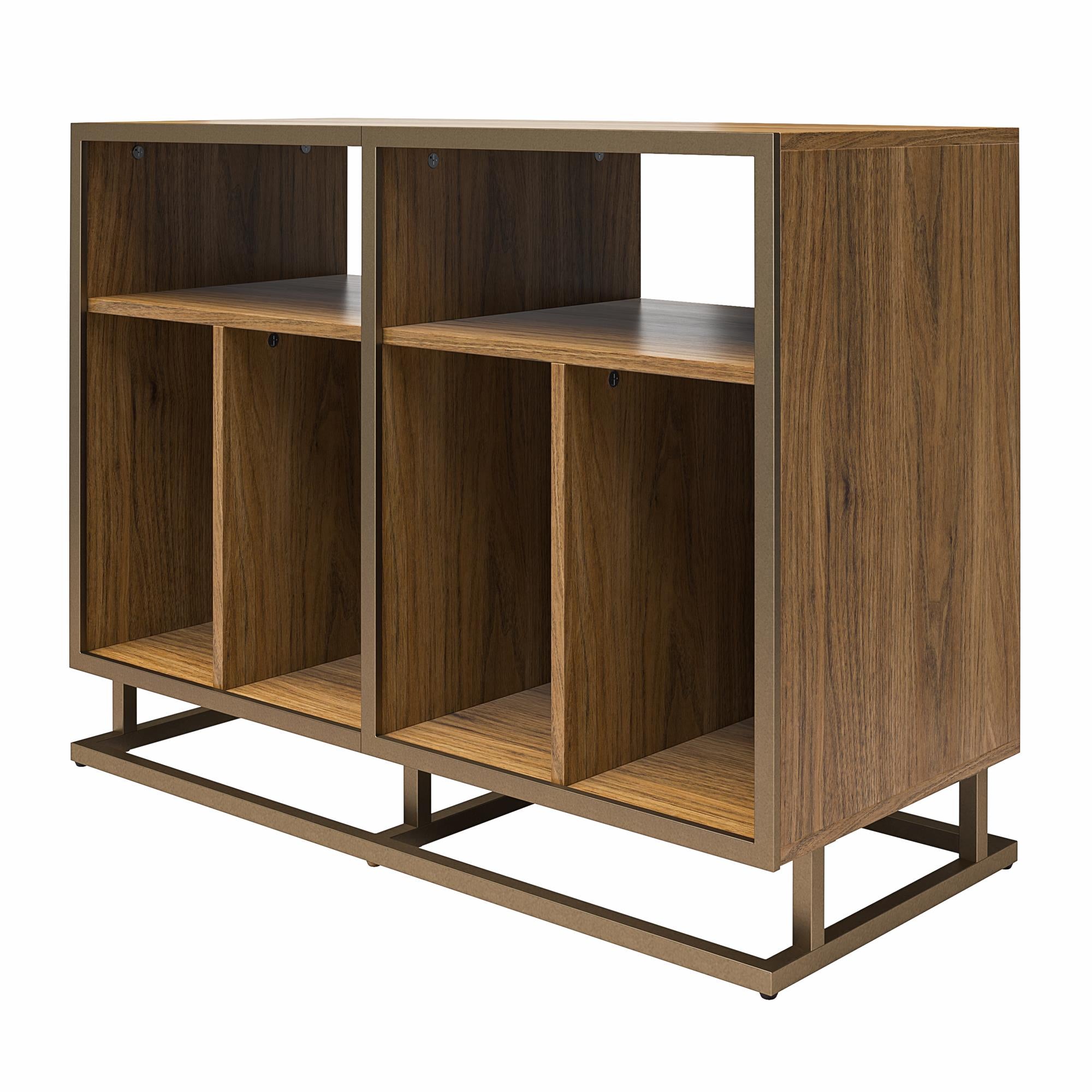 Novogratz Regal Double Wide Record Station/Accent Cabinet - Walnut