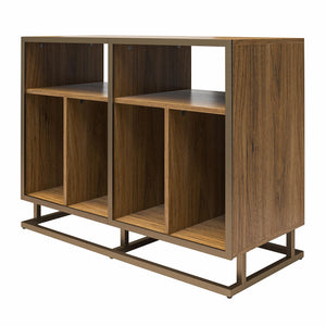 Novogratz Regal Double Wide Record Station/Accent Cabinet - Walnut