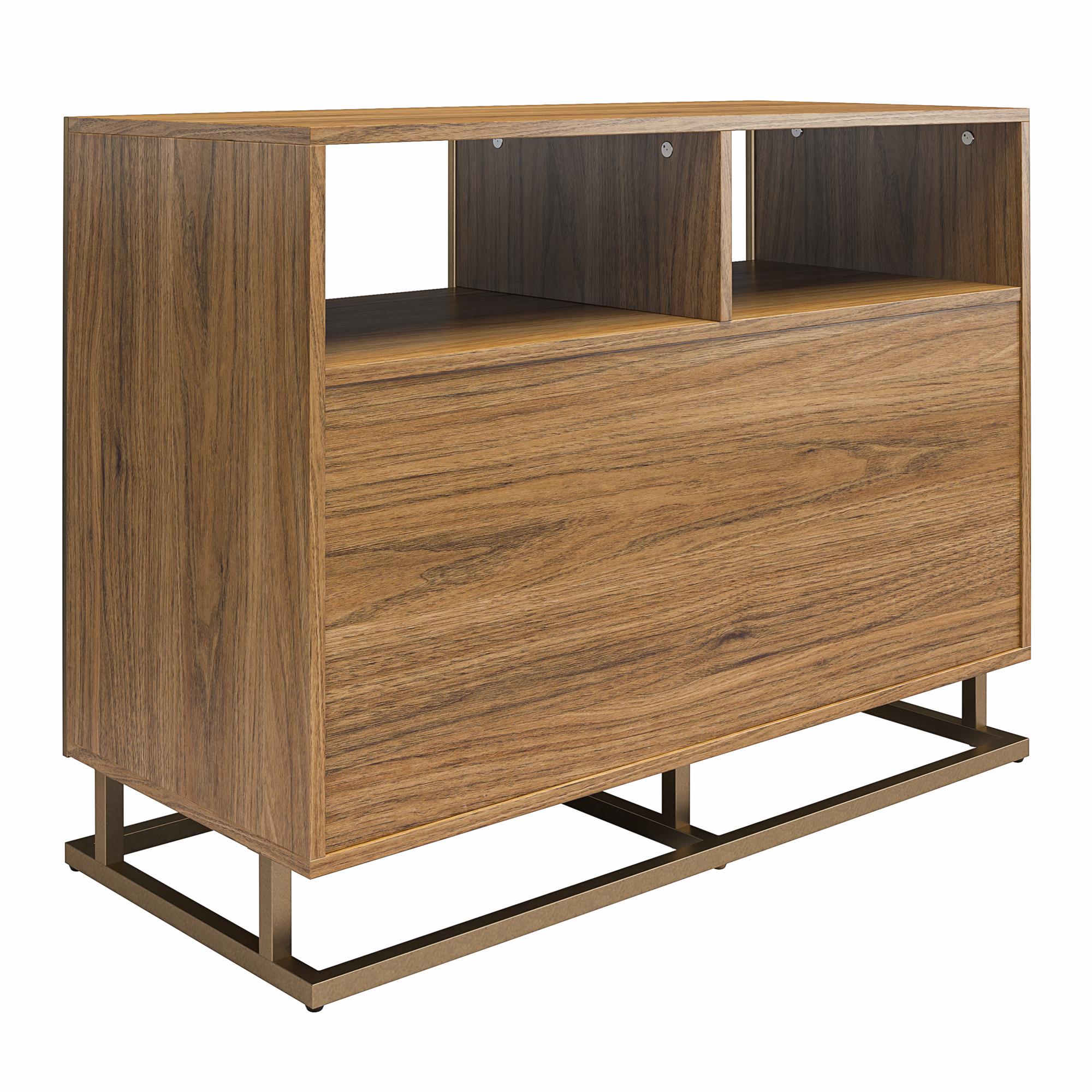 Novogratz Regal Double Wide Record Station/Accent Cabinet - Walnut