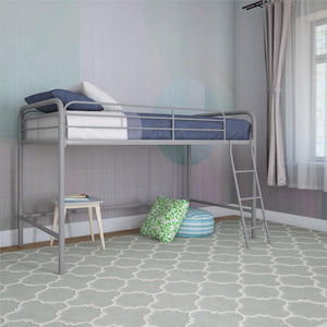 DHP Jett Kids' Low Loft Bed - Silver - Twin