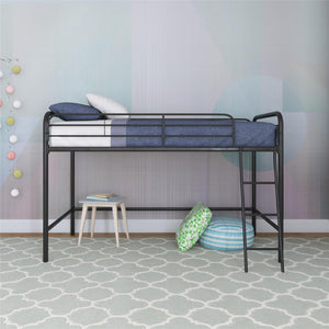 DHP Jett Kids' Low Loft Bed - Black - Twin
