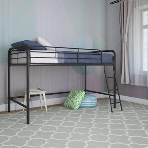 DHP Jett Kids' Low Loft Bed - Black - Twin