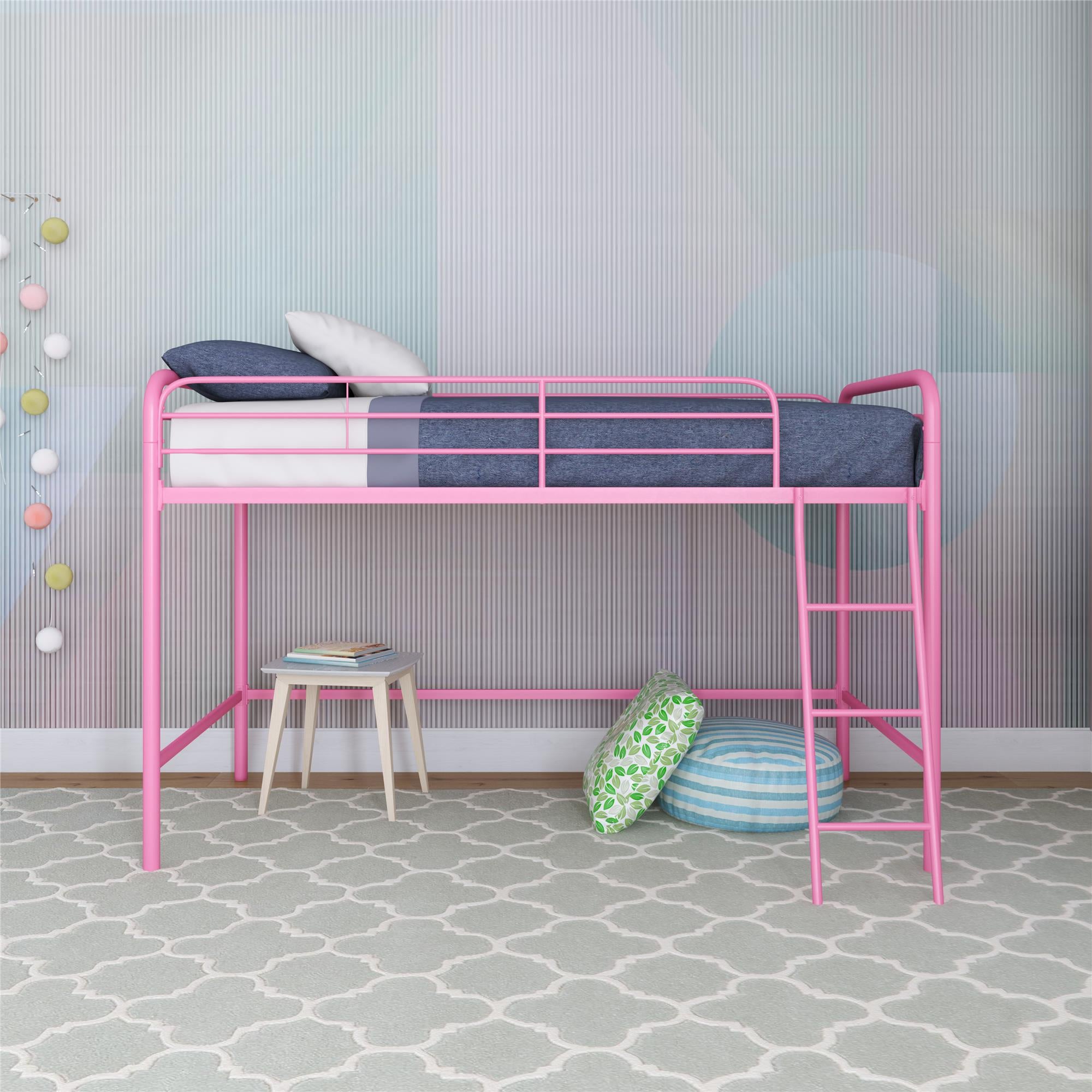DHP Jett Kids' Low Loft Bed - Pink - Twin