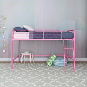DHP Jett Kids' Low Loft Bed - Pink - Twin