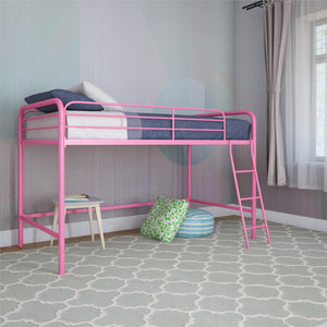 DHP Jett Kids' Low Loft Bed - Pink - Twin
