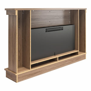 Ameriwood Home Elmcroft Wide Mantel with Linear Electric Fireplace - Walnut