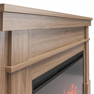 Ameriwood Home Elmcroft Wide Mantel with Linear Electric Fireplace - Walnut