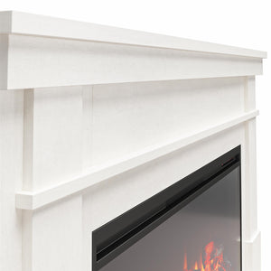 Ameriwood Home Elmcroft Wide Mantel with Linear Electric Fireplace - Plaster