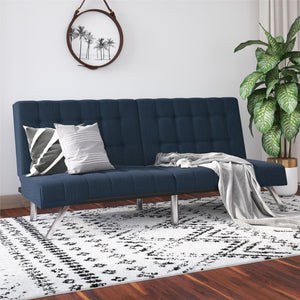 DHP Emily Armless Futon Sofa Bed - Navy