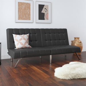 DHP Emily Armless Futon Sofa Bed - Black