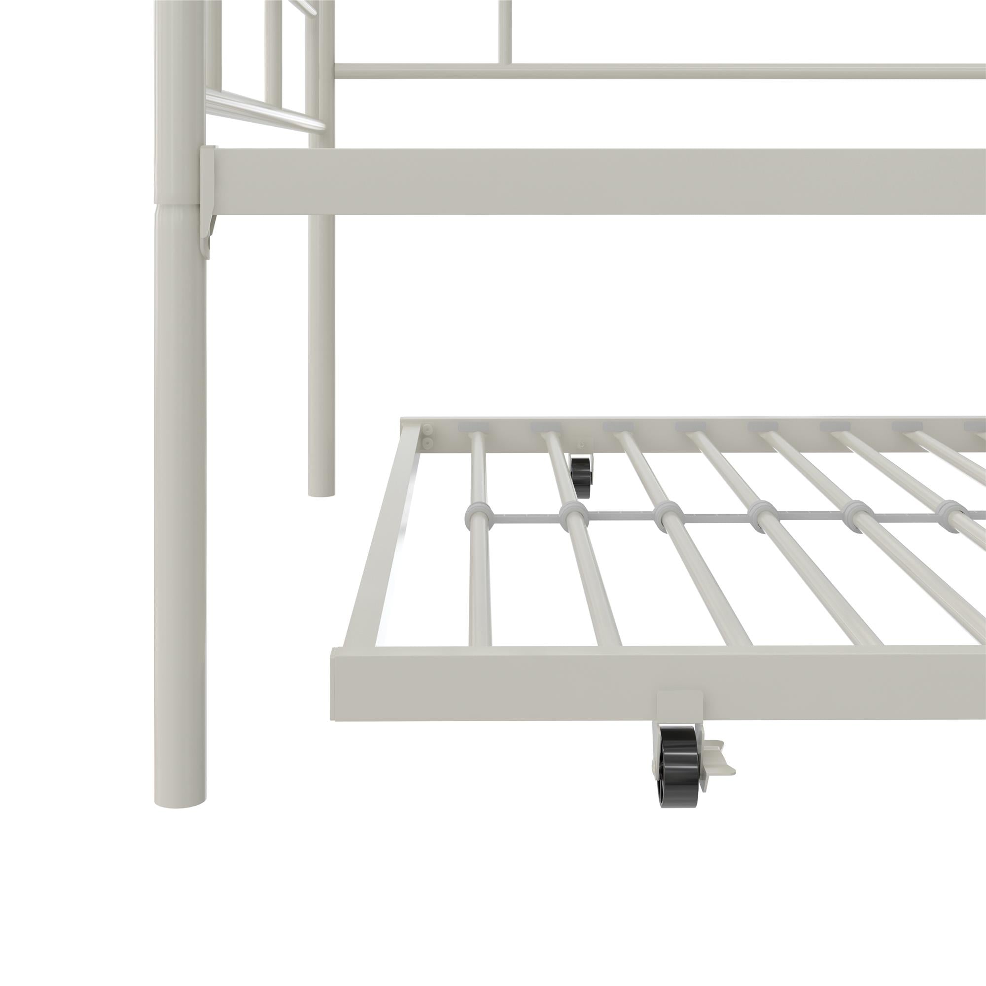 RealRooms Praxis Metal Daybed with Trundle - White - Twin